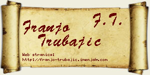 Franjo Trubajić vizit kartica